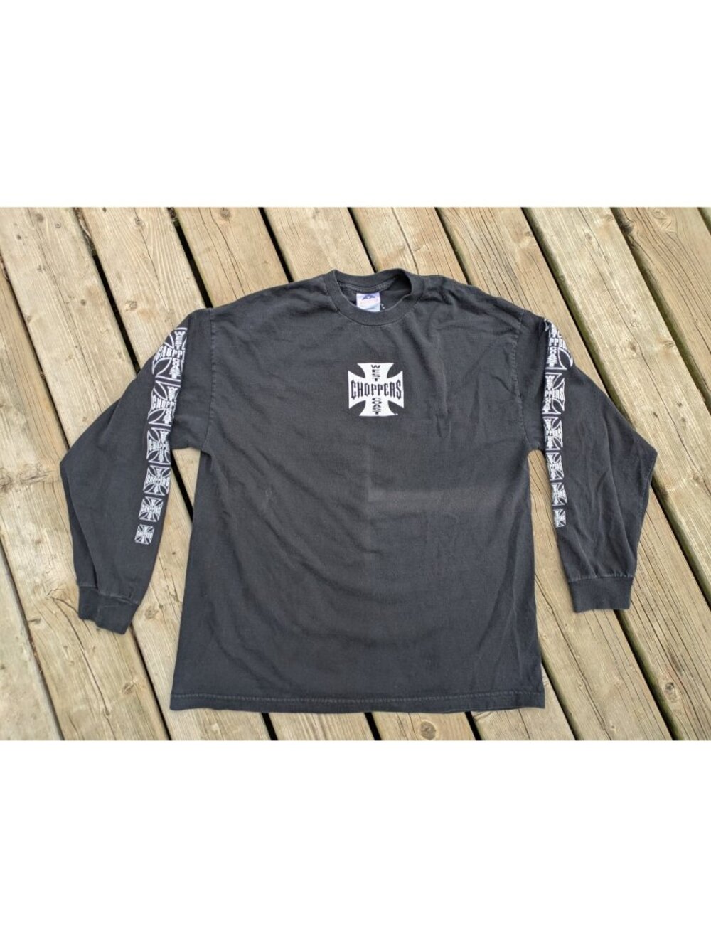 West Coast Choppers Faded Big Logo Long Sleeve Tee T shirt Y2K XL AAA